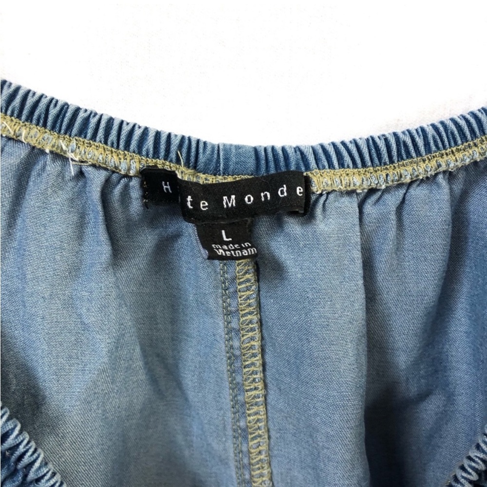 Chambray Ruffle Top - Picture 3 of 5